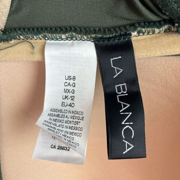 NWOT La Blanca Green Tankini Swim Top Size 8 - Picture 4 of 4